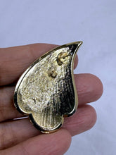 Load image into Gallery viewer, Vintage 1980s Gold Tone Black Enamel Flame Motif Leaf Stud Earrings USA
