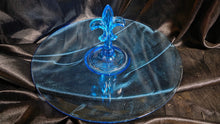 Load image into Gallery viewer, Vintage Fostoria Fairfax Azure Blue Center Handle Tidbit Serving Tray
