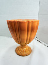 Load image into Gallery viewer, Vintage L.E. Smith Bittersweet Orange Slag Glass Pedestal Compote Bowl 1960s
