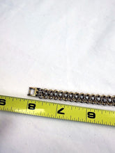 Load image into Gallery viewer, Vintage Faux Pearl Gold Tone Intertwined Chain Link Bracelet 8 Inch USA
