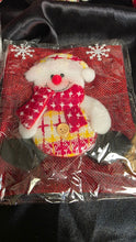 将图片加载到图库查看器，Christmas Snowman Wine Bottle Cover Bag Plaid Holiday Gift Decor New
