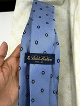Load image into Gallery viewer, Vintage Brooks Brothers Makers Light Blue Silk Medallion Herringbone Men's Tie
