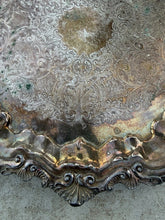Load image into Gallery viewer, Vintage Wallace Chippendale X100 Silverplate 17-Inch Round Footed Tray
