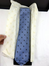 Load image into Gallery viewer, Vintage Brooks Brothers Makers Light Blue Silk Medallion Herringbone Men's Tie
