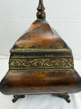Load image into Gallery viewer, Vintage Ornate Antique Bronze Footed Lidded Metal Keepsake Storage Box
