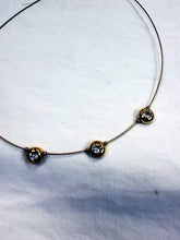 Load image into Gallery viewer, Vintage 1980s Swarovski Gold Plated 5-Stone Crystal Station Wire Necklace
