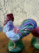 Load image into Gallery viewer, Set of Two Hand-Painted Ceramic Rooster Salt Pepper Shakers 4.5 Inch
