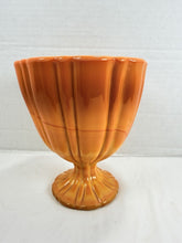 Load image into Gallery viewer, Vintage L.E. Smith Bittersweet Orange Slag Glass Pedestal Compote Bowl 1960s
