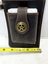 Load image into Gallery viewer, Multifunctional Brown Cowhide Leather Phone Waist Case with Keychain Loop
