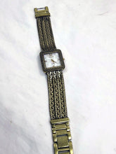 Load image into Gallery viewer, Vintage Chico's Gold Tone Square Face Quartz Bracelet Watch Jewelry Clasp
