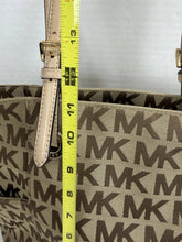 Load image into Gallery viewer, MICHAEL Michael Kors Jet Set Signature Logo Canvas Tote Bag Brown Large
