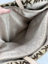Load image into Gallery viewer, MICHAEL Michael Kors Jet Set Signature Logo Canvas Tote Bag Brown Large
