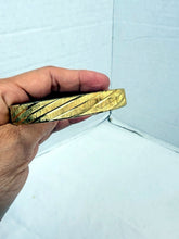 Load image into Gallery viewer, Vintage Monet Gold Tone Textured Diagonal Stripe Bangle Bracelet 7.5-8 Inch

