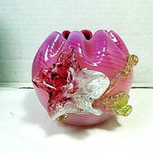 गैलरी व्यूवर में इमेज लोड करें, Antique 1890s Harrach Bohemian Uranium Glass Pink Swirl Flower Vase 4 Inch
