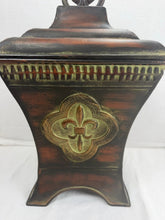 गैलरी व्यूवर में इमेज लोड करें, Vintage Tuscan Fleur-de-Lis Metal Lidded Jar Canister Urn Box Brown
