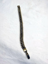 Load image into Gallery viewer, Vintage Faux Pearl Gold Tone Intertwined Chain Link Bracelet 8 Inch USA
