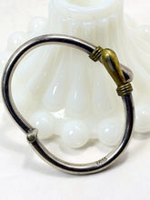 Load image into Gallery viewer, Vintage Taxco Mexico 925 Sterling Silver Gold Tone Hook Bangle Bracelet
