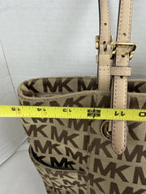 Load image into Gallery viewer, MICHAEL Michael Kors Jet Set Signature Logo Canvas Tote Bag Brown Large
