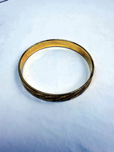 Load image into Gallery viewer, Vintage Monet Gold Tone Textured Diagonal Stripe Bangle Bracelet 7.5-8 Inch
