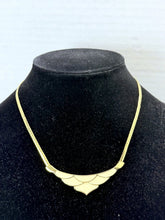Load image into Gallery viewer, Vintage Signed Monet Gold Tone Ivory Enamel Scalloped Choker Necklace
