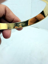 Load image into Gallery viewer, Vintage Monet Gold Tone Textured Diagonal Stripe Bangle Bracelet 7.5-8 Inch
