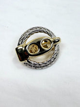Load image into Gallery viewer, Vintage Two-Tone Gold and Silver Clip-On Door-Knocker Round Earrings USA
