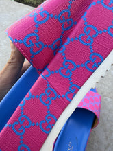Load image into Gallery viewer, Gucci GG Supreme Pink Platform Slide Sandals Women Size 40.5 734913 Italy

