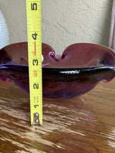 Charger l'image dans la galerie, Vintage Signed Salviati Murano Purple Blue Sommerso Freeform Art Glass Bowl
