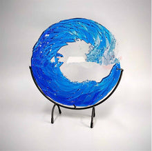 Cargar imagen en el visor de la galería, Ocean Wave Fused Glass Sculpture Acrylic Decoration
