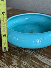 Load image into Gallery viewer, Vintage Mid Century Turquoise Ceramic Cigar Ashtray Low Bowl Art Pottery MCM
