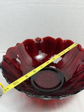 Load image into Gallery viewer, Vintage Anchor Hocking Royal Ruby Oyster &amp; Pearl Bowl &amp; Underplate Set
