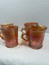 Charger l'image dans la galerie, Antique Fenton Marigold Carnival Glass Orange Tree Mugs Set of 4
