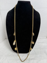 Charger l'image dans la galerie, Vintage Givenchy Paris New York Gold-Tone Faux Pearl Charm Station Necklace
