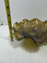 Load image into Gallery viewer, Antique Northwood Amethyst Wishbone Carnival Glass Ruffled Footed Bowl 8.5"
