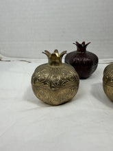 Load image into Gallery viewer, Vintage ACAR Turkey Gold Pomegranate Embossed Trinket Candy Boxes Set of 5
