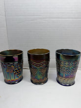 Load image into Gallery viewer, Antique Fenton Northwood Iridescent Carnival Glass Tumblers Floral Lot
