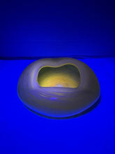 Load image into Gallery viewer, Vintage Yellow White Swirl Hand Blown Art Glass Squat Bowl MCM Studio Glass

