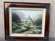 Cargar imagen en el visor de la galería, Thomas Kinkade The Hidden Gazebo S/N Canvas w/ COA &amp; 1994 Receipt Framed
