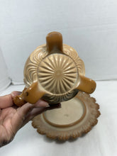 将图片加载到图库查看器，Antique Greentown Chocolate Slag Glass Bracket Creamer &amp; Saucer Set
