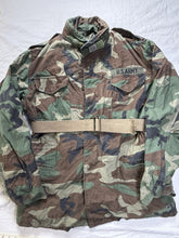 将图片加载到图库查看器，Vintage US Military M65 Cold Weather Field Jacket Woodland Camo Propper 2XL
