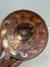 Load image into Gallery viewer, Antique Fenton Amethyst Carnival Glass Paradise Sodas Advertising Plate 6"

