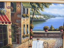 Load image into Gallery viewer, Original Oil Painting Bellagio Italy Café Street Scene Signed Framed Canvas Art
