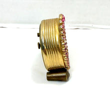 Load image into Gallery viewer, 1950s Phinney-Walker Pink Rhinestone Boudoir Alarm Clock Germany - NOT TESTED
