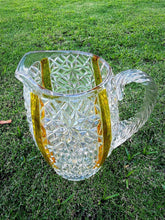 Load image into Gallery viewer, Antique 1885 George Duncan Ellrose Amberette EAPG Glass Water Pitcher
