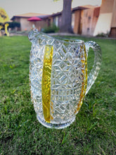 Load image into Gallery viewer, Antique 1885 George Duncan Ellrose Amberette EAPG Glass Water Pitcher
