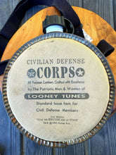 Load image into Gallery viewer, Vintage 1994 Warner Bros Looney Tunes Taz Civil Defense Canteen Tasmanian Devil
