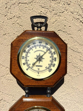 Charger l'image dans la galerie, Vintage Springfield Wood Weather Station Barometer Thermometer Hygrometer
