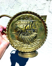 Load image into Gallery viewer, Vintage Peerage England Embossed Brass Viking Ship Pitcher Set of Two
