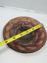 Load image into Gallery viewer, Antique Fenton Amethyst Carnival Glass Paradise Sodas Advertising Plate 6"
