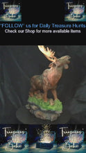 在图库查看器中加载和播放视频，Majestic Northwoods Moose Sculpture | Hand-Painted Wildlife Figurine &amp; Rustic Cabin Decor
